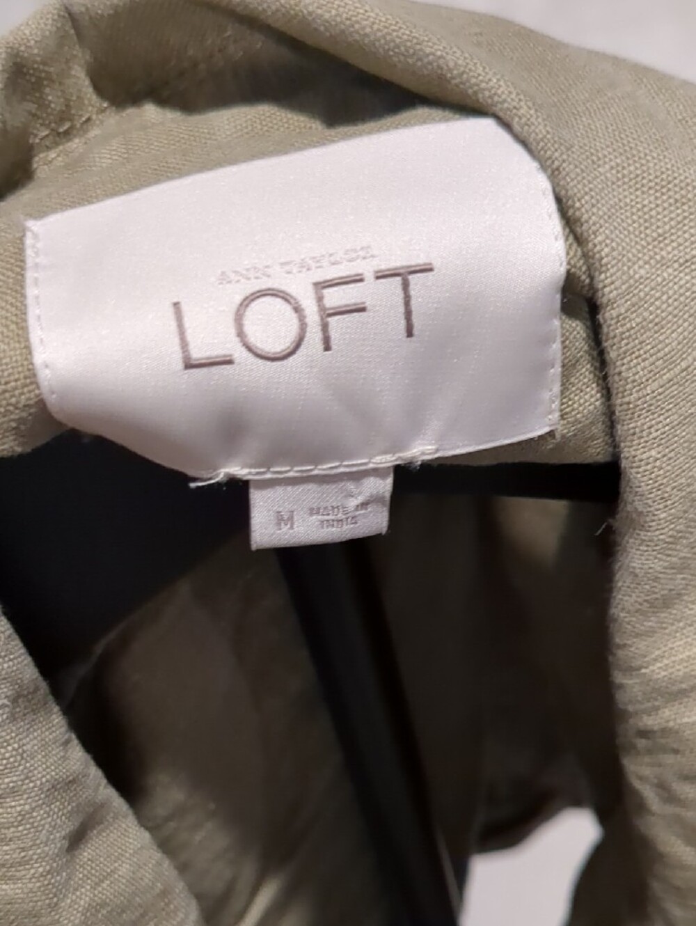 Ann Taylor LOFT Olive Green Button-Front Jean Jacket - Picture 2 of 3